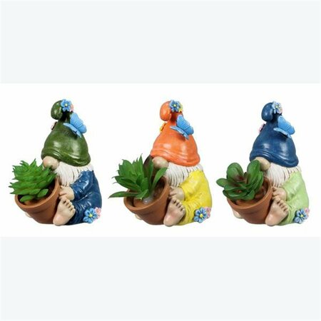 YOUNGS 4.5 in. Resin Pot Holder with Artificial Succulent, 3 Assorted 73333